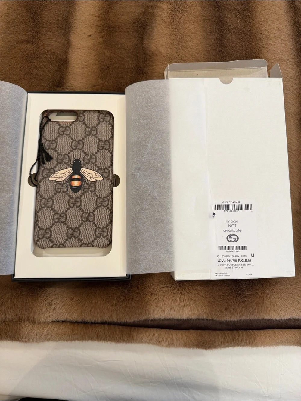 Gucci Cream and Black Branded Phone Case
